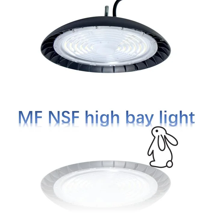 Factory Price NSF CE 100W Smooth Body -Anti-Dust Design Easy Cleaning Food & Beverage Industry Supermarket Cold Chain Warehouse LED High Bay Light