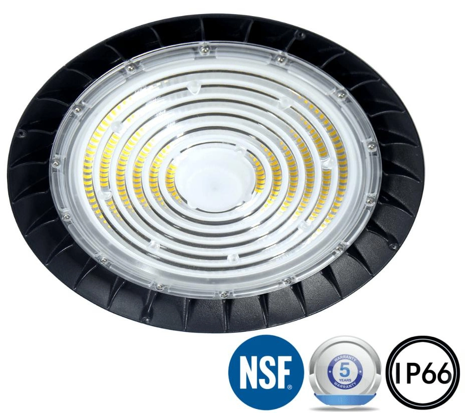 Factory Price IP66 Easy Cleaning Die-Casting Aluminum 60W 100W 1500W 200W Dustproof Waterproof NSF Approved UFO LED High Bay Light