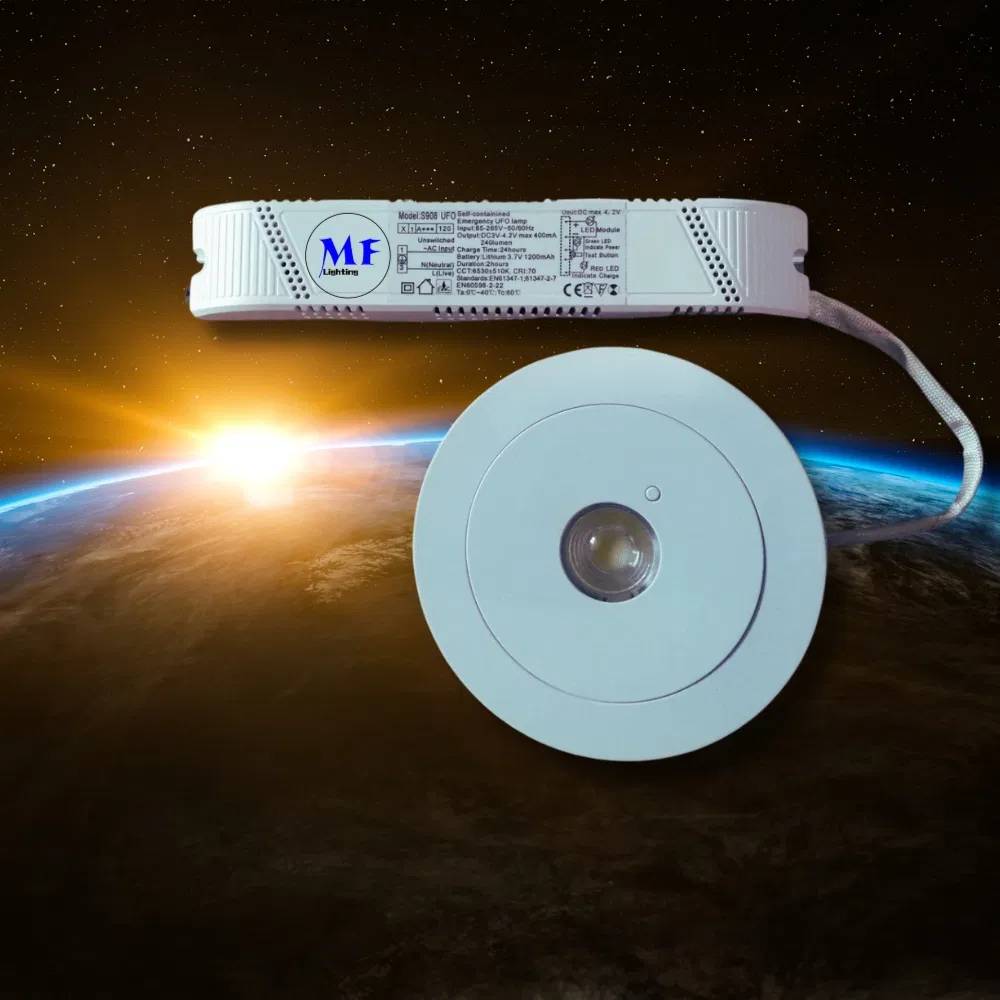 Downlight Panik Notausgang Fluchtwegschild Licht 3h IP65 Batterie Einkaufszentrum Werkstatt Mall 2