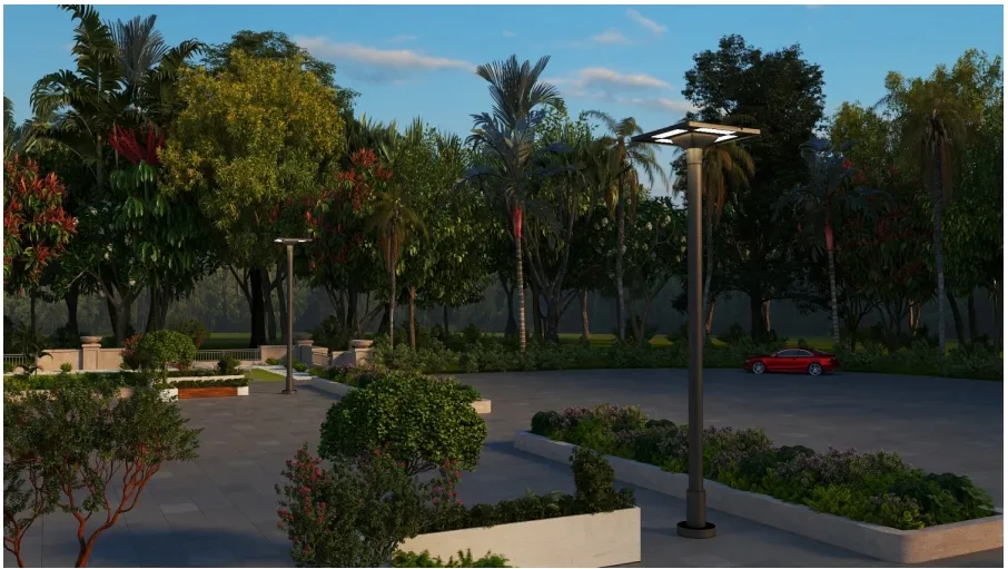LED Solar Garten Straßen Wandleuchte Wasserdicht 40W IP65 IK08 Park Weg Bürgersteige Pla Schule Hof 7