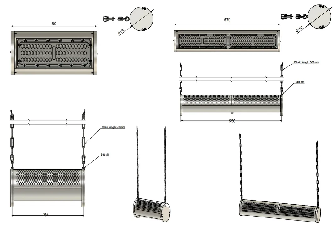LED-Gartenlicht Wasserdicht 250W 300W IP66 Ik10 Werkstatt Einzelhandel Parkplatz Laden Deckenhänger Lagerhaus Hochwasser Highbay 2