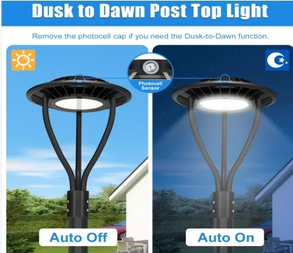 LED-Gartenleuchte Einstellbar Feuchtigkeitsschutz IP65 150W Wasserdicht 140lm/W Schwarz Feenrasenhof Post Top 0