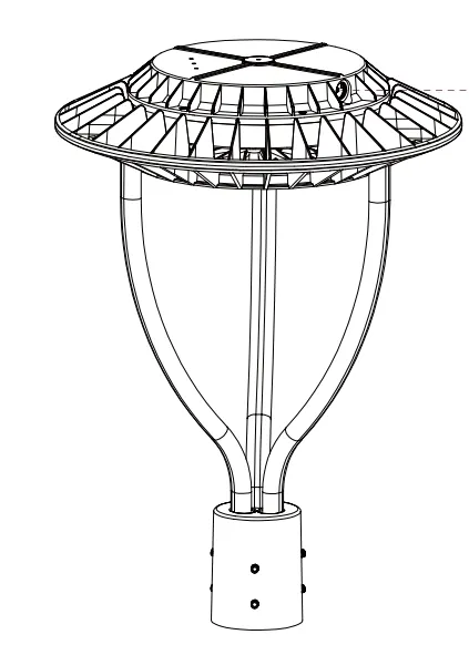 LED-Gartenleuchte Einstellbar Feuchtigkeitsschutz IP65 150W Wasserdicht 140lm/W Schwarz Feenrasenhof Post Top 2
