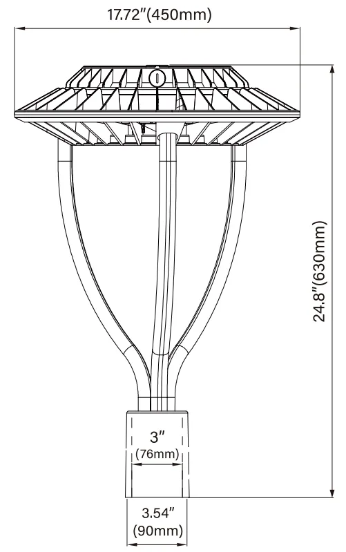 LED-Gartenleuchte Einstellbar Feuchtigkeitsschutz IP65 150W Wasserdicht 140lm/W Schwarz Feenrasenhof Post Top 6