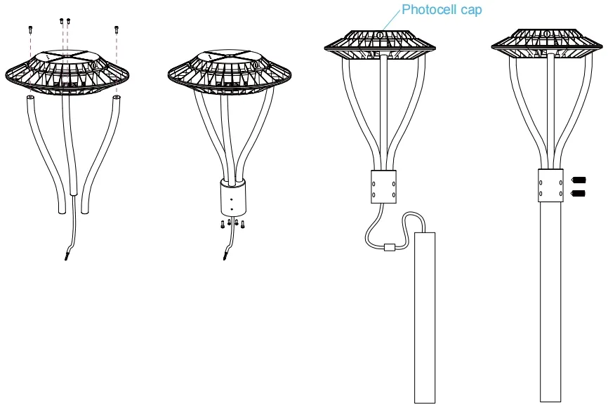 LED-Gartenleuchte Einstellbar Feuchtigkeitsschutz IP65 150W Wasserdicht 140lm/W Schwarz Feenrasenhof Post Top 9
