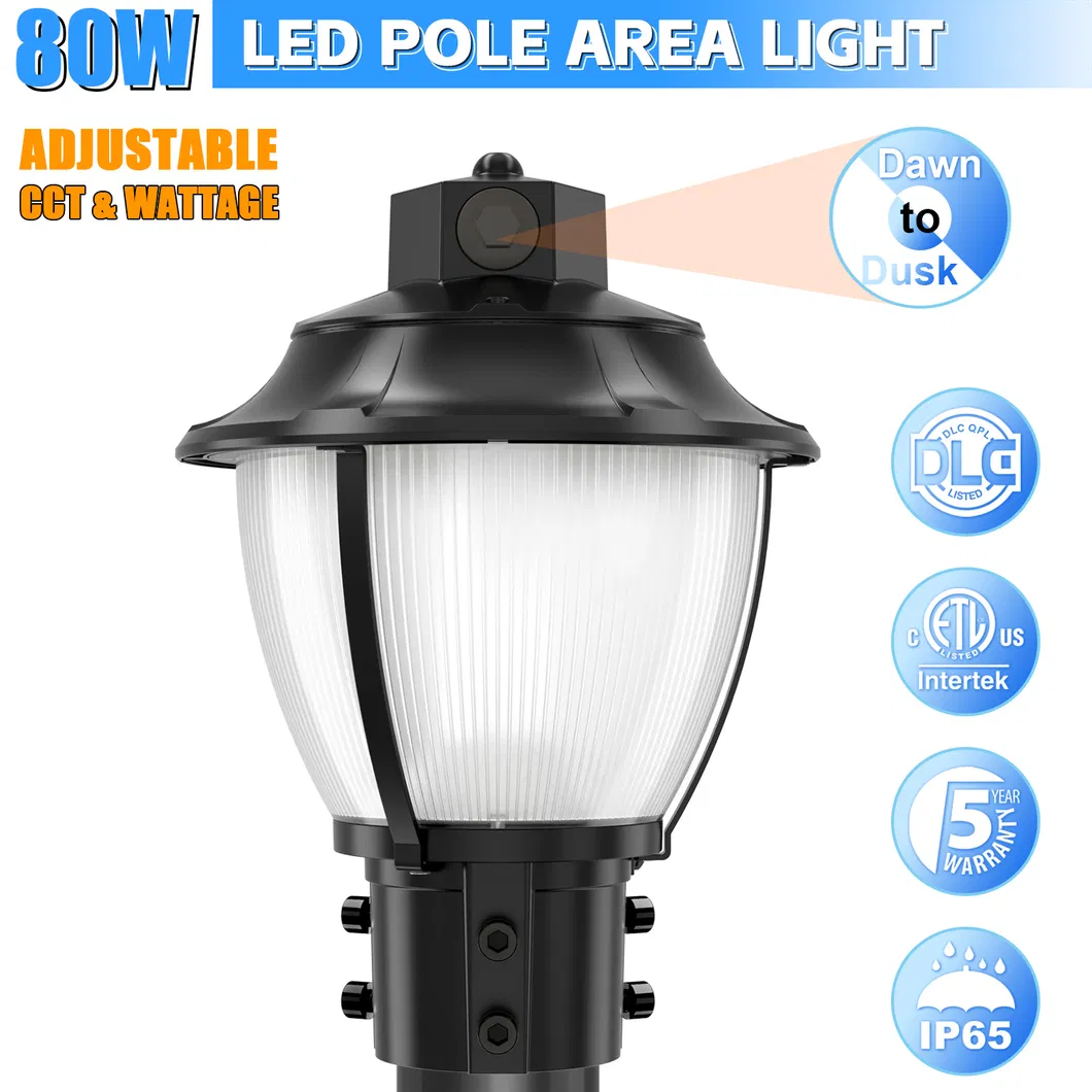 LED-Gartenleuchte, abstimmbar, Anti-Schock, IP65, 48/64/80W, wasserdicht, 130lm/W, Laterne, Schwarz und Weiß, Rasen 1