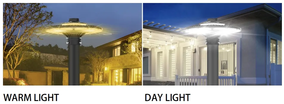 LED-Gartenleuchte, einstellbar, 150W, IP65, eingebaut wasserdicht, 130lm/W, rund, schwarz, Hof, Park, Garten, Pfostenaufsatz 10