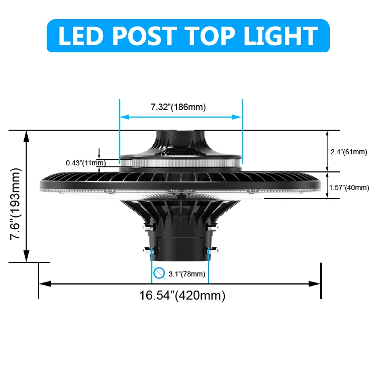 Energieeinsparende LED-Gartengestützte Pole-Licht-Bereichslicht 140lm/W Smart-Tuning 200W für den Highway-Restaurationsbereich Sportkomplex Promenade am Ufer 5