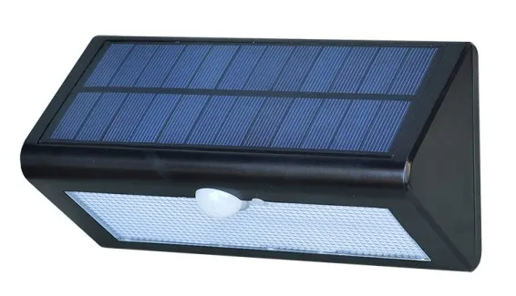 LED-Solarwandleuchte Moderne Neuheit Smart Simple Lithiumbatterie Monokristalline Schwarze Solar IP66 Wasserdicht Guss 0