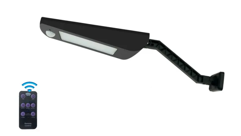 LED-Solarwandleuchte Moderne Neuheit Smart Simple Lithiumbatterie Monokristalline Schwarze Solar IP66 Wasserdicht Guss 1