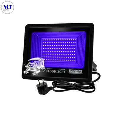 50W/100W/150W 365nm/395nm Aluminum Waterproof Outdoor IP66 Flood Curing Full Spectrum Ultraviolet Adjustable UVA Blacklight Theatre Haunted House LED UV Light