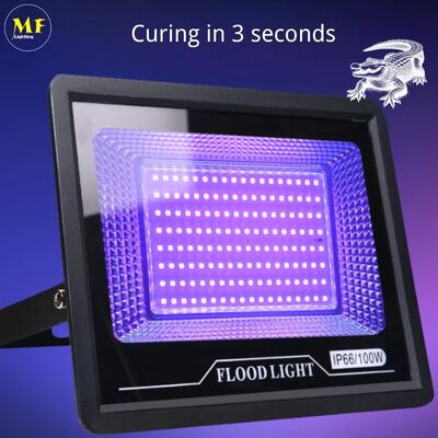 Factory Price Patented Rapid Curing IP66 Durable 2835 Chip 395nm UVA 150W Adjustable Ultra-Thin Noiseless UV Party Light for Bulbs Repair Resin