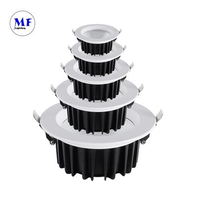 Factory Price Spring Clip Installation 40W COB Downlight 2700-6000K Tunable CCT High CRI Ra90 Triac 0-10V Dali-2 Dali Dt8 Tuya Zigbee Dimmable Down Light
