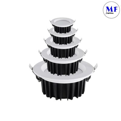 Aluminum High Power 5W/7W/10W/12W/15W/20W/25W/30W/35W/40W/45W/50W Dimming CCT Adjustable Dimmable Smart Recessed Indoor Downlight Spot IP40 Hotel LED Down Light