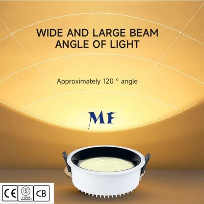 LED-Abwärtslicht Rund eingebettet 120 Grad Breitstrahl 160lm/W IP44 Ik07 50W 60W 70W 80W 100W Dali Dim DT6 DT8 Tuya Zigbee