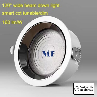 LED Down Light Rund SMD 120 Grad Breitstrahl 140lm/W 160lm/W IP44 Ik07 50W 60W 70W 80W 100W Dali Tuya Zigbee Schwarz Weiß Gehäuse
