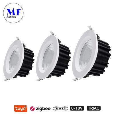 7W 100lm/W LED Spot Down Light CCT Einstellbares CRI90 Triac /0-10V/Dali-2/Tuya Zigbee Dimmbarer Strahlwinkel 60° Vertiefter Anti-Glanz-COB für gewerbliche und Wohnräume