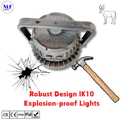 ATEX LED Highbay Light Explosionssicher UFO Zone 1 Zone 2 Dim 200W 300W 400W IP66 Ik10 Stahlwerke Kraftwerke Alkohol Öl Gas Harsh Industrie