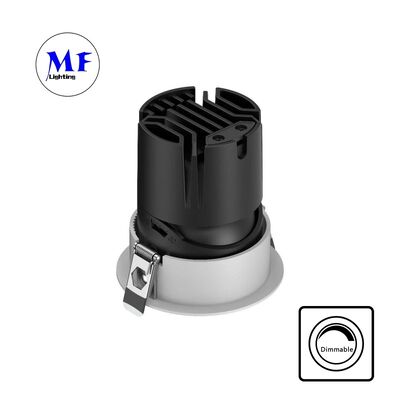 Anti-Glare-COB-LED-Spotlicht mit eingeschränkter Ableuchtung Optische Linse, 15-55° Strahlwinkel, 0-30° einstellbare Beleuchtung, 110Vac 5CCT DIP & 200-240VAC einstellbarer eingeschränkter Scheinwerfer