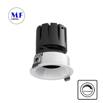 Anti-Glare-COB-LED-Spotlicht mit eingeschränkter Ableuchtung Optische Linse, 15-55° Strahlwinkel, 0-30° einstellbare Beleuchtung, 110Vac 5CCT DIP & 200-240VAC einstellbarer eingeschränkter Scheinwerfer